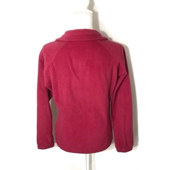 Columbia Fleece Jacket Small Pink Red Full Zip Women’s - Picture 4 of 7